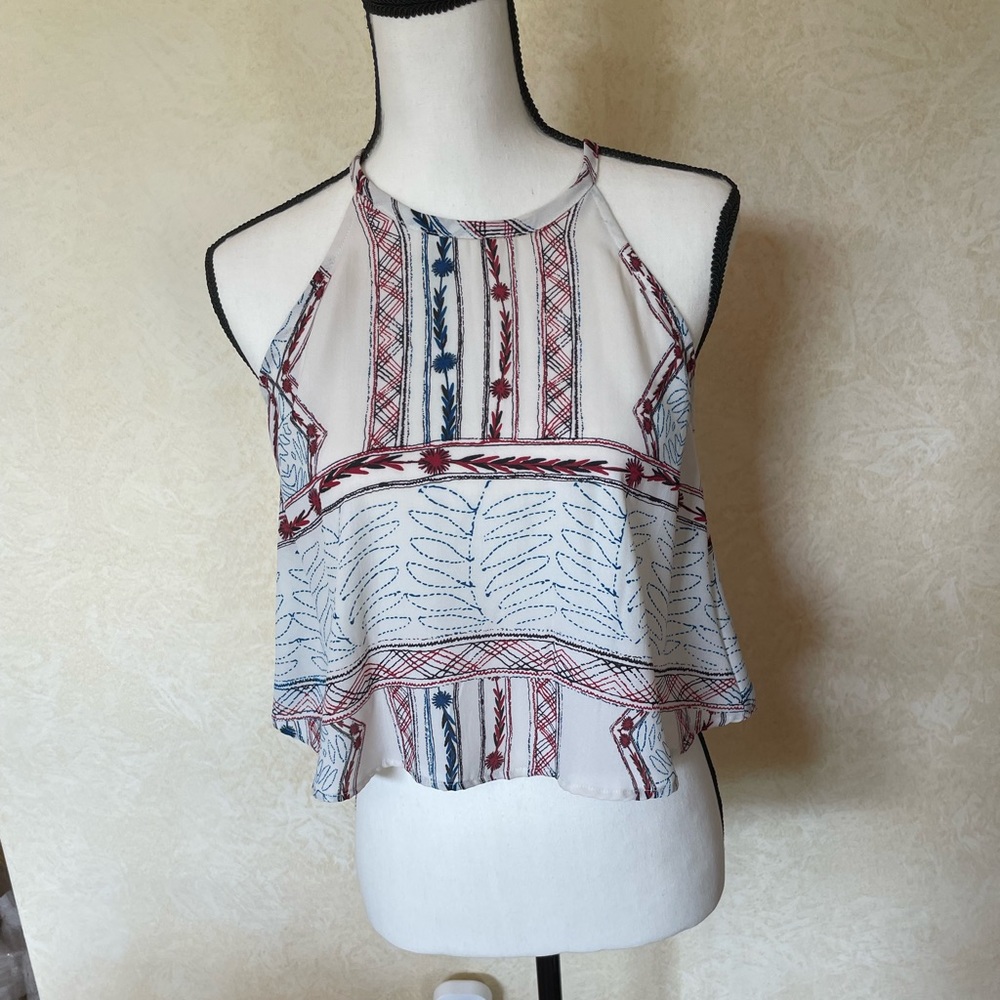 Aqua halter neck blouse